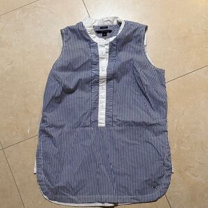 Tommy Hilfiger women Blue and White Striped Sleeveless Top